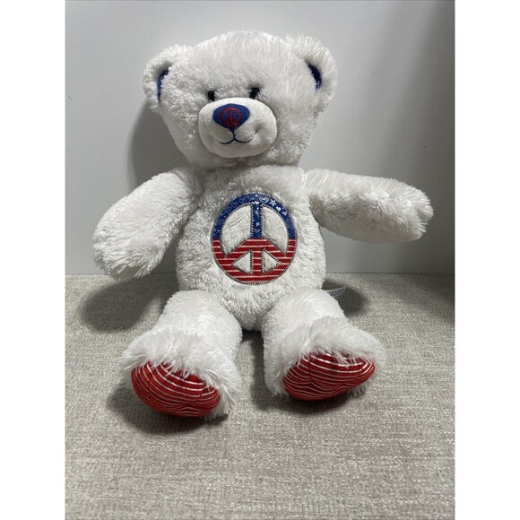 Build A Bear Lot Of 4 Bears Authentic, Four Leave Clover, Soccer, Peace, Kitten - Picture 14 of 16